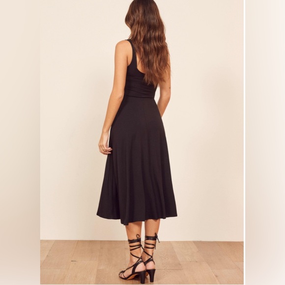 NWT Reformation Black Midi Dress Size XL - Picture 3 of 8